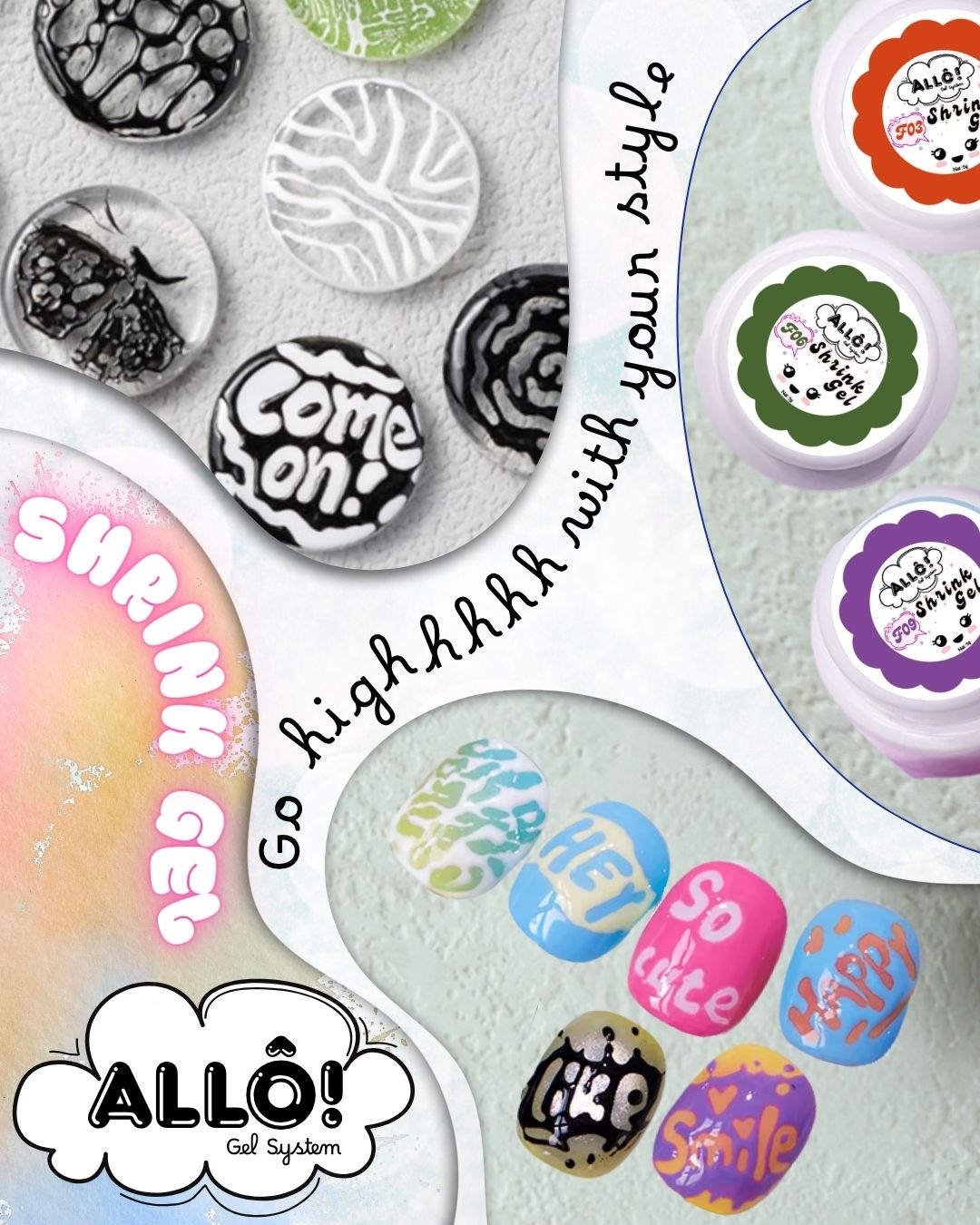 ALLÔ Shrink Gel Art Design - Available in 12 colors