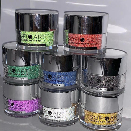 SOFI-ART High Shine Reflective Chrome Glitter 1oz - Available in 8 colors