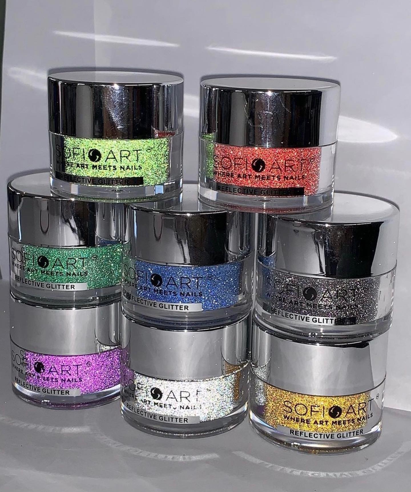 SOFI-ART High Shine Reflective Chrome Glitter 1oz - Available in 8 colors