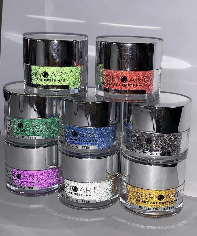 SOFI-ART High Shine Reflective Chrome Glitter 1oz - Available in 8 colors