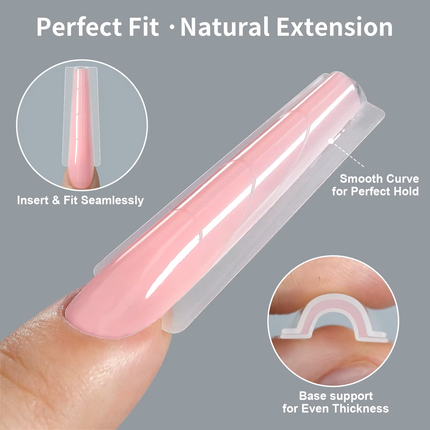 Sandwich Dual Nail Forms for Builder Gel Molding Nails Extension (Reusable, 256 Pcs, 4 Shapes available)