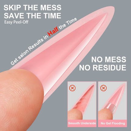Sandwich Dual Nail Forms for Builder Gel Molding Nails Extension (Reusable, 256 Pcs, 4 Shapes available)