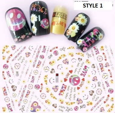 Cute Flower Nail Art Sticker - Available in many styles