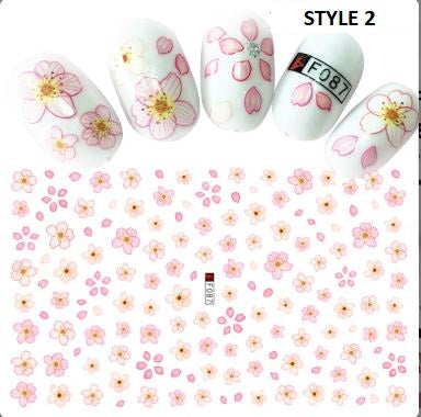 Cute Flower Nail Art Sticker - Available in many styles