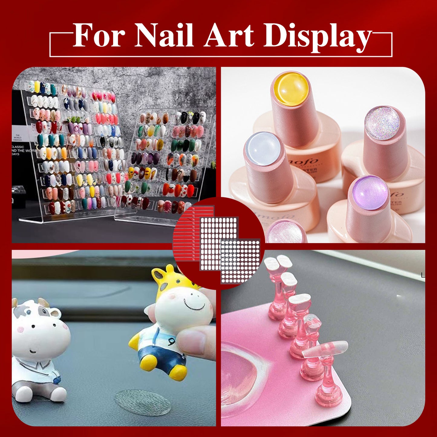 Transparent Nail Adhesive Tape for Nail Display - Oval Shape (1000pcs/pk)