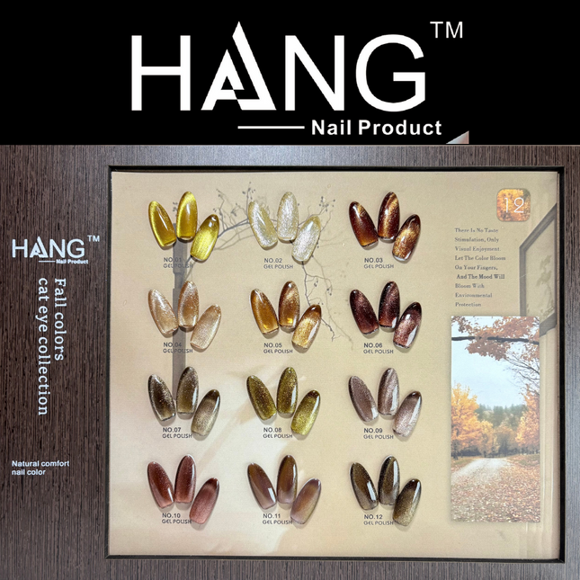 Hang Soak Off Gel Cat Eye 12 Colors - Fall Collection