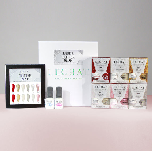Perfect Match Plus Glitter Rush Set (6 Glitter Duos & FREE No Wipe Gloss + No Wipe Matte)