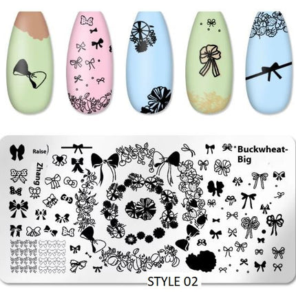 Stainless Steel Stamping Plate Nail Art - Various in Design Styles