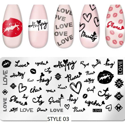 Stainless Steel Stamping Plate Nail Art - Various in Design Styles