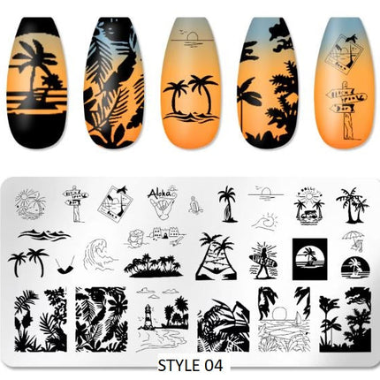 Stainless Steel Stamping Plate Nail Art - Various in Design Styles